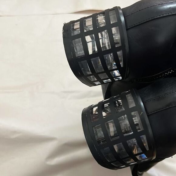 JEFFREY CAMPBELL BOONE BLACK LEATHER BOOTIE SIZE 6 - Picture 4 of 7